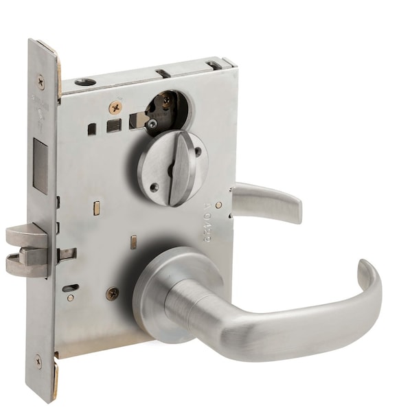 Schlage Grade 1 Privacy with Deadbolt and Coin Turn Mortise Lock, 17 Lever, A Rose, Satin Chrome Finish, Fie L9444 17A 626 - main